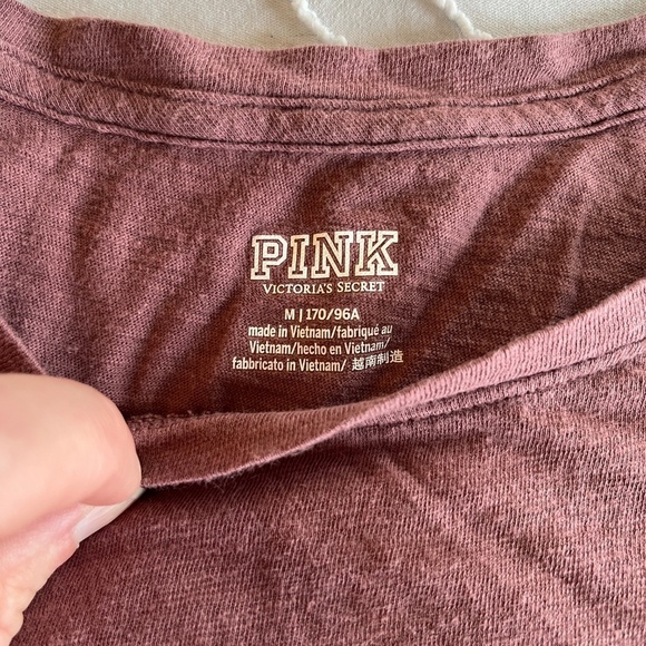 PINK Victoria's Secret Perfect Crew Cocoa T-shirt - Picture 2 of 6